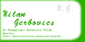 milan gerbovics business card