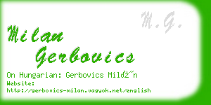 milan gerbovics business card